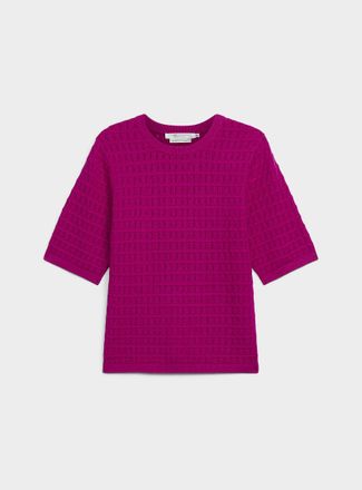 Contemporaine Womens Ultra-soft embossed-stripe sweater