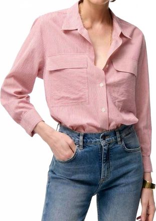 Vanessa Bruno Dim Buttondown Shirt In Garnet Stripe