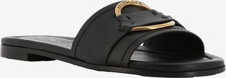 Moncler Flache Glattleder-Pantoletten Bell Slide