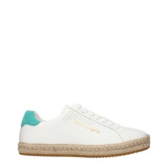 Palm Angels White Leather Low Top Womens Sneakers