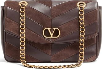 Valentino VLogo Schoudertas - Dames - Tassen - Bruin - Maat: ONE Size Leer