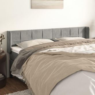 vidaXL Cabecero De Terciopelo Gris Claro 163x16x78/88 Cm Vidaxl