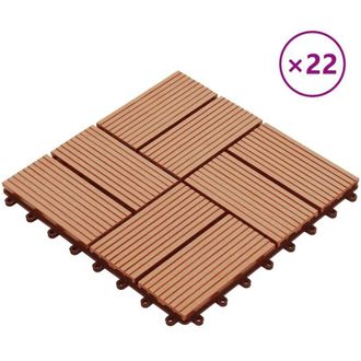 vidaXL Vidaxl - Baldosas De Porche De Wpc 30x30 Cm 2 M&sup2; Color Teca 22 Unidades