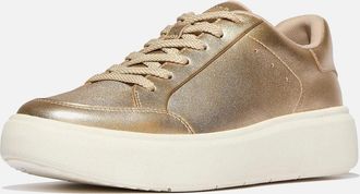 FitFlop Womens Fitflop RTG Leather Womens Platino Trainers - Gold