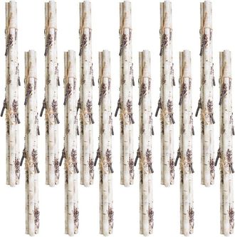 Melrose International Rustic Birch Log Bundle With Snowy Accents