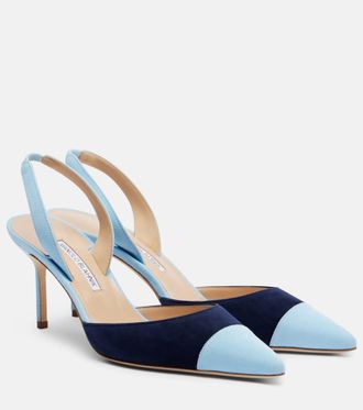Manolo Blahnik Capsli suede slingback pumps