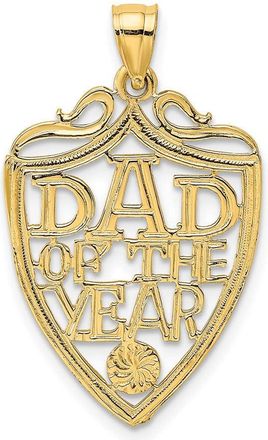 Diamond2Deal 10k Yellow Gold DAD OF THE YEAR Plaque Pendant