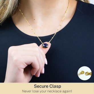MAX + STONE 18k Gold Over Sterling Silver 6 Ct.10x12MM Cushion Cut Gemstone Necklace