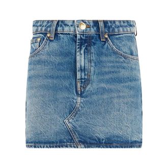 Roberto Cavalli Blue Denim Mini Skirt - female - Roberto Cavalli - Denim Skirts - Blue - M - Skirts
