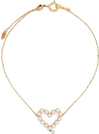 Persée 18K Yellow Gold Diamond And Pearl Bracelet - Womens - Pearl/Diamond/18kt Yellow Gold