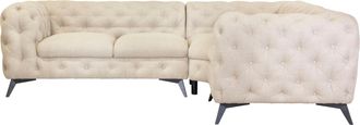 HOME AFFAIRE Chesterfield-Sofa »Ecksofa GLYNIS L-Form mit Wellenunterfederung, Masse B/T/H 264/204/75cm« aufwändige Knopfheftung, moderne Chesterfield Optik, Fussf