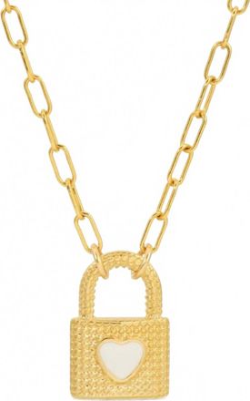 Joy Dravecky Jewelry Womens Sweetheart Lock Necklace In White