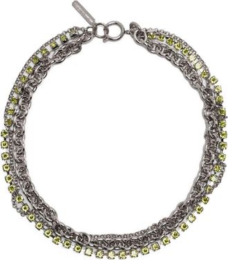 Justine Clenquet Silver-Tone Colin Tiered Chain Choker Necklace - Womens - Crystal/Palladium