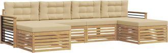 vidaXL Conjunto De Sof&aacute;s De Exterior 6 Uds. Y Beige Vidaxl