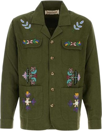 Baziszt Neon Blazer - Heren - Casual Overhemden - Groen - L - Katoen - Overhemden