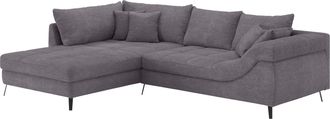 Mr. Couch Ecksofa »Portofino L-Form« 4 Bezugsqualitäten, 13,5 cm hohe Metall-Profilfüsse in matt-schwarz