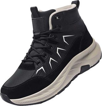 Generic Warm Snow Boots Men, Fur Lined Abrasion-Resistant Trekking Shoes Slip-Resistant Comfortable Boots Lightweight Thick Bottom Footwear Casual Breathable 