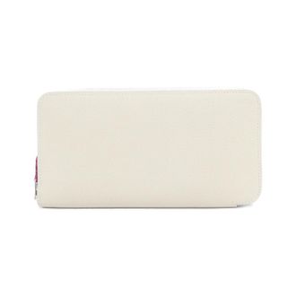 Herm&egrave;s Rose Tyrien White Epsom Leather Silk Long Wallet (Bi-Fold) (Pre-Owned)