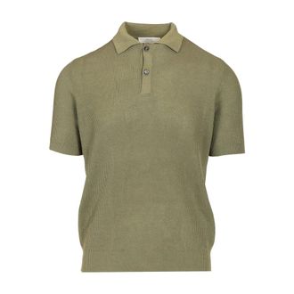Mauro Ottaviani Ribbed Polo Shirt - male - Mauro Ottaviani - Polo Shirts - Green - M - Tops