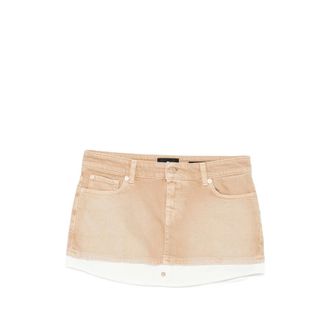 7 For All Mankind Denim Skirts, female, Beige, Size: W26 Panelled Denim Skirt