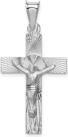 Diamond2Deal 14k White Gold Crucifix Pendant