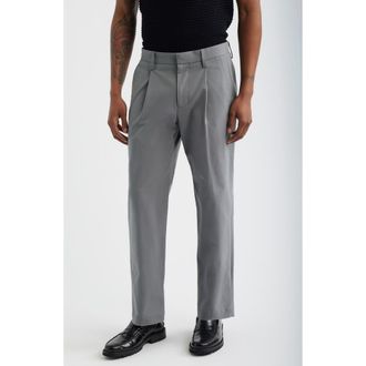 Open Edit Straight Leg Pants in Grey Chromium at Nordstrom, Size 36