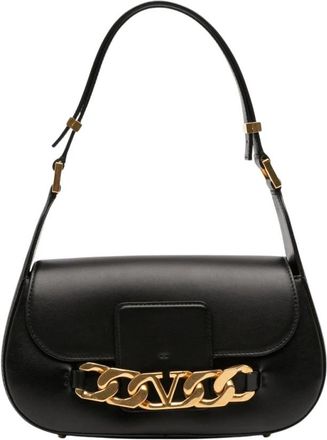 Valentino Pre-owned Chain Detail Shoulder Bag - Dames - Vintage Schoudertas - Zwart - ONE Size - Vintage