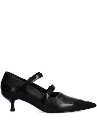Vagabond 47mm Lykke double-strap pumps - women - Leather/Polyester/Leather/Polyurethane/Rubber - 38 - Black
