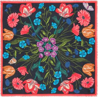 Bimba & Lola Sjaal met bloemenprint - Zwart