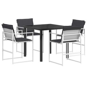 vidaXL Conjunto De Comedor De Jard&iacute;n 5 Pcs Blanco Y Antracita Vidaxl