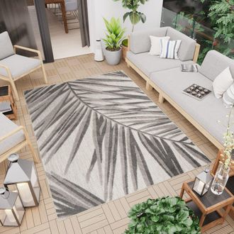 Tapiso Alfombra de exterior de polipropileno en beige y gris 120x170 cm