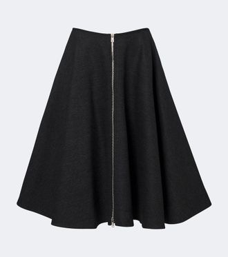 Prada Falda midi de lana virgen con Re-Nylon