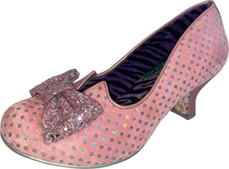 Irregular Choice Dazzling Diva Medium Heel Court Shoes with Bow (Pastel Pink, UK Footwear Size System, Adult, Women, Numeric, Medium, 6)