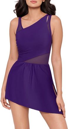 Miraclesuit Network News Alina Skirted One-Piece Swimsuit in Mulberry at Nordstrom, Size 14