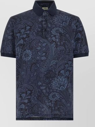 Etro paisley print cotton polo shirt