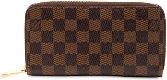 Louis Vuitton Portafoglio in tela Damier Eb&egrave;ne con zip 2012 - Marrone