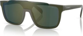 Emporio Armani 4193 Sole Rectangular Acetate Sunglasses with Glossy Finish