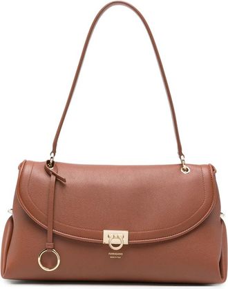 Ferragamo Gancini Pebbled Leather Tote Bag