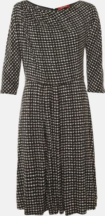 Max Mara Black Printed Jersey Midi Dress