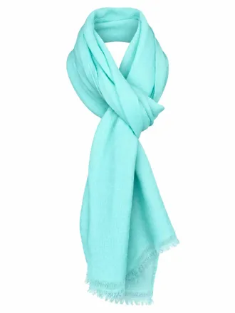 Dolma Womens Diamond Weave Cashmere Featherweight Scarf In Aqua