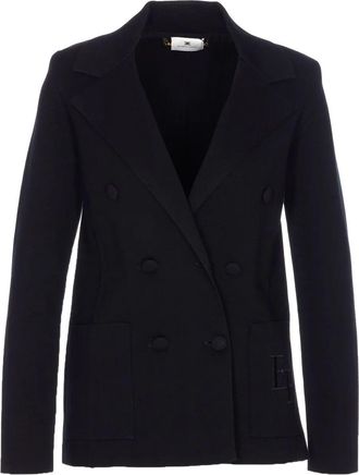 Elisabetta Franchi Giacca Doppiopetto In Maglia Con Ricamo-Donna