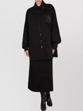Raf Simons cotton belted button-front midi skirt
