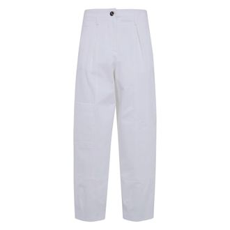Max Mara Straight Broeken - Dames - Straight fit broeken - Wit - S - Broeken