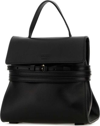 Moschino Womens Tie Me Top Handle Bag Black Ovine Leather