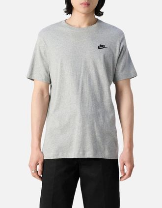 Nike Mens NIKE Mens Club T Shirts Crew Neck Short Sleeve Athletic Cotton Summer Retro Tee - Grey - Size: 42