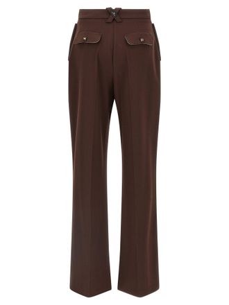 Elisabetta Franchi Viscose-Blend Pleated Trousers - Brown