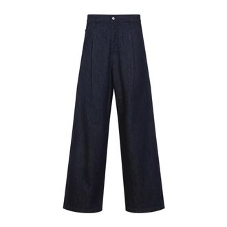 Dries Van Noten Wide Jeans, male, Blue, W33, Blue Jeans Modern Fit Comfort Style