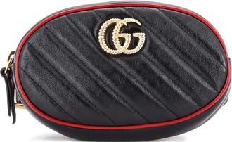 Gucci GG Marmont Diagonal Quilted Leather belt bag - Zwart