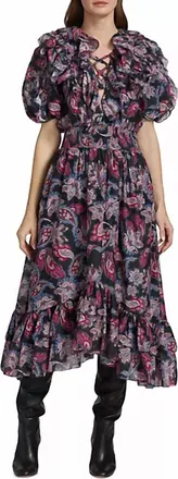 Magali Pascal Patricia Dress In Pristine Paisley Dark