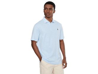 Polo Ralph Lauren Classic Striped Soft Cotton Polo Shirt Mens Clothing Office Blue/White : 2XL